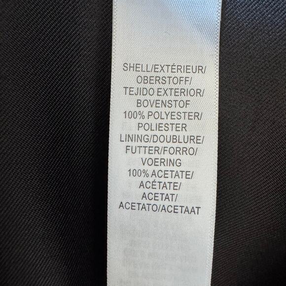 Adrianna Papell Black Satin Beaded Mesh V-Neck Evening Gown Size 4P - Picture 8 of 11